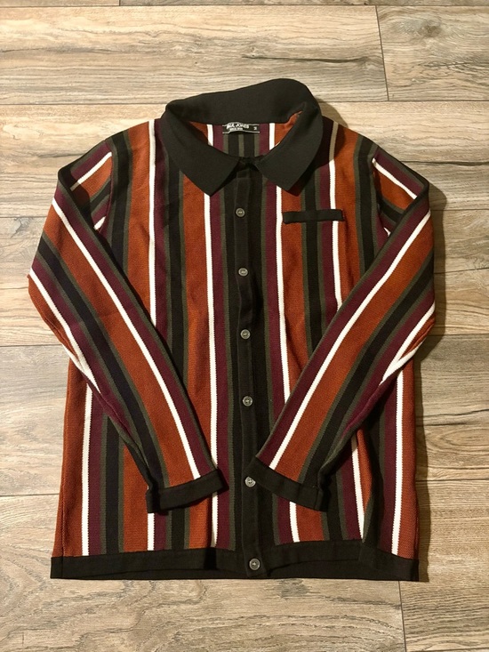 Paul Jones Other - Striped Button-Up Polo in Rust and Black